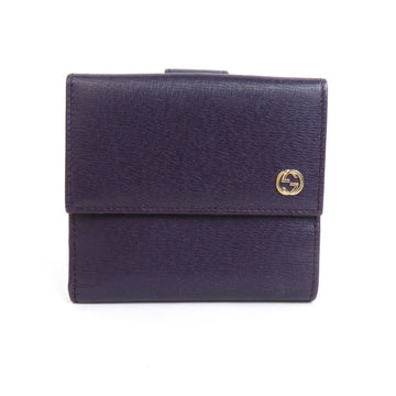 GUCCI bifold wallet leather dark purple gold ladies 309704