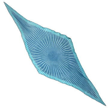 HERMES Silk Muslin Rhombus Stole Maxi Rosange Shawl Scarf Muffler Light Blue 100%