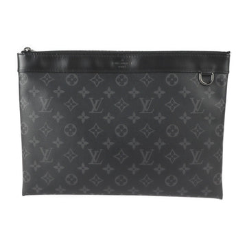 Louis Vuitton Pochette Discovery Second Bag M62291 Monogram Eclipse Leather Noir Black Silver Hardware Clutch Pouch