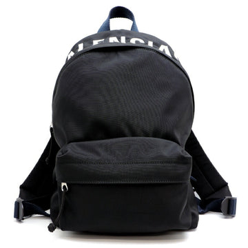 Balenciaga Wheel Backpack Women's Daypack 565798 Nylon Black x Navy