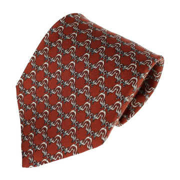 HERMES tie 723 FA silk brown accessories men's apparel