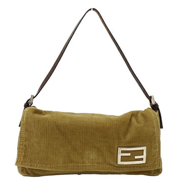 FENDI Bag Women's Brand Shoulder Corduroy Brown 26776 One Small Compact Cute Casual