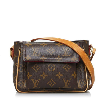 LOUIS VUITTON Monogram Vibasite PM Shoulder Bag M51165 Brown PVC Leather Ladies