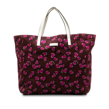 GUCCI heart pattern tote bag handbag 282439 multicolor canvas leather ladies