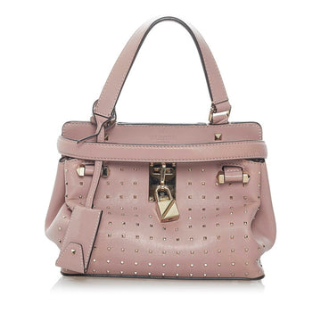 Valentino Rockstud Joylock Handbag Shoulder Bag Pink Leather Ladies VALENTINO