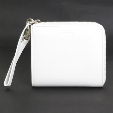JIL SANDER coin case L-shaped zipper wallet leather white unisex r9585k