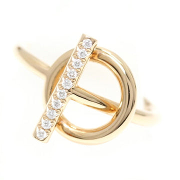 HERMES Echape PM Ring Diamond K18 PG RG Pink Gold 750 Rose  #50 No. 10 Women's Toggle Clasp Fashion T4629-ys