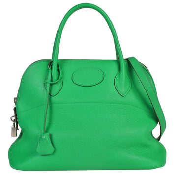 HERMES Bolide 31 with strap Mint Taurillon Clemence P stamp [manufactured in 2012] Green handbag