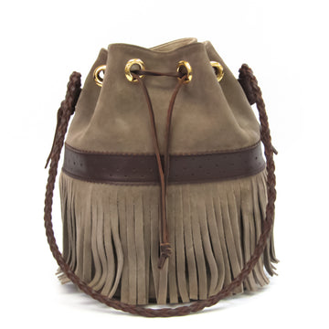 J&M DAVIDSON Carnival L 81982002 Women's Leather Shoulder Bag Beige,Dark Brown