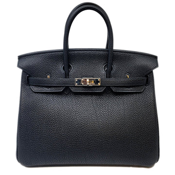 Hermes Birkin 25 Togo Black L Engraved (2008) Silver Hardware Handbag Tote Bag