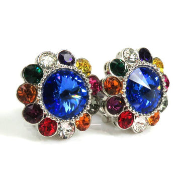 Miu Earrings Silver Multicolor Stone Ladies