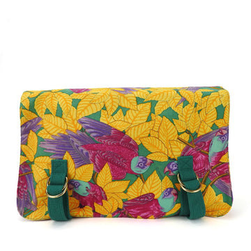 HERMES pouch clutch bag cotton parrot bird accessories ladies  case
