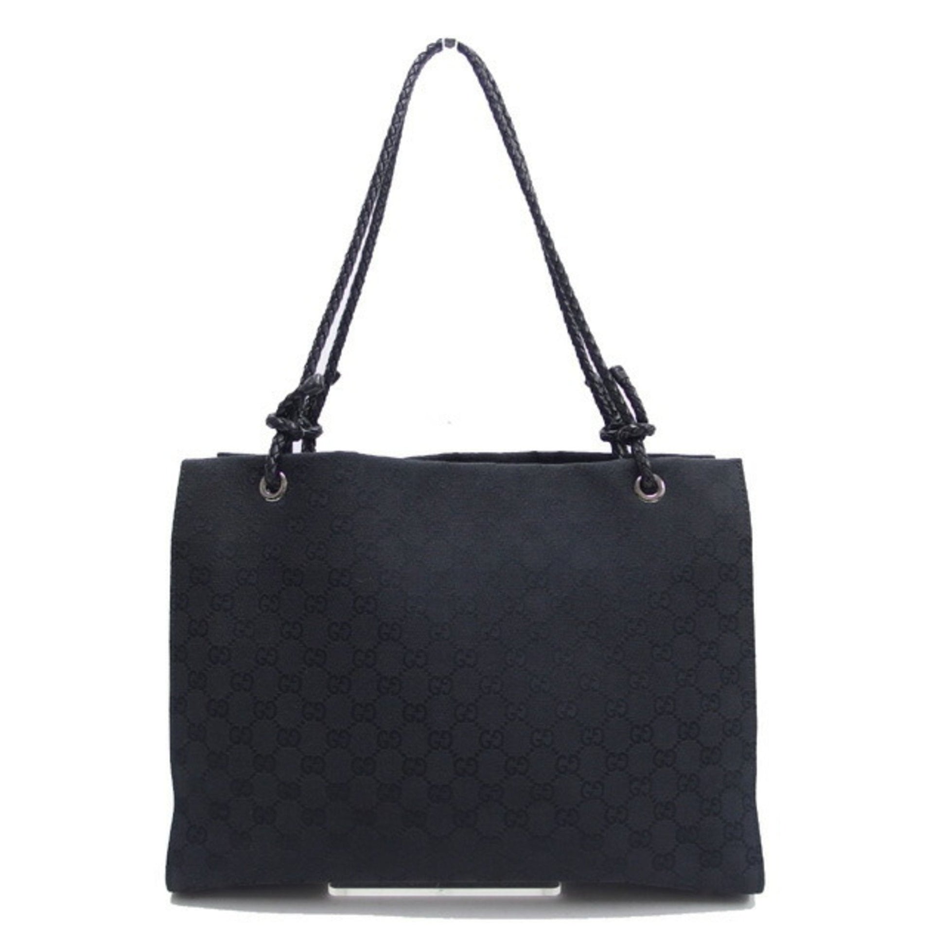 Gucci - Gifford Large Braided Handle GG Nylon Shopping Bag Black