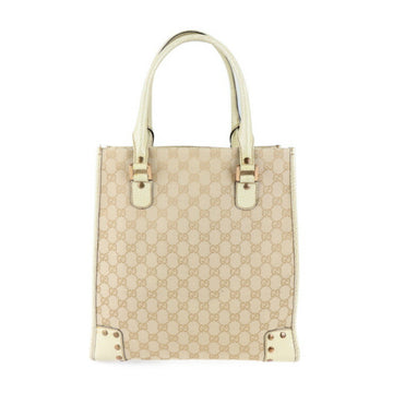 GUCCI tote bag 124261 GG canvas leather beige ivory