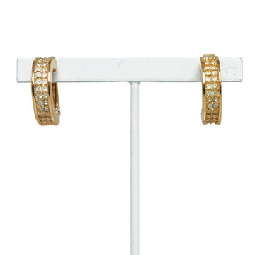 CHRISTIAN DIOR Dior hoop earrings rhinestone gold plated women's