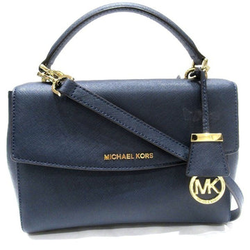 MICHAEL KORS Navy Leather 2WAY Bag Handbag Shoulder Women's