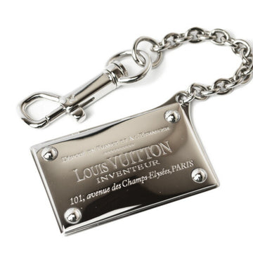 LOUIS VUITTON Keyring Keychain Bag Charm Avanteur Plate Silver M95279