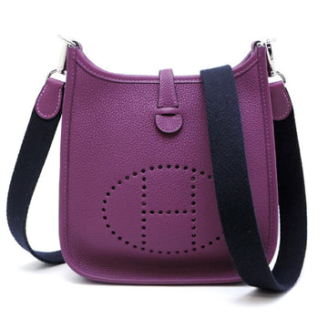 HERMES Evelyn Amazon TPM Y Engraved Women's Shoulder Bag Taurillon Clemence Anemone [Purple]