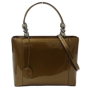 CHRISTIAN DIOR Dior Bag Women's Brand Handbag Shoulder 2way Enamel Maris Pearl Brown