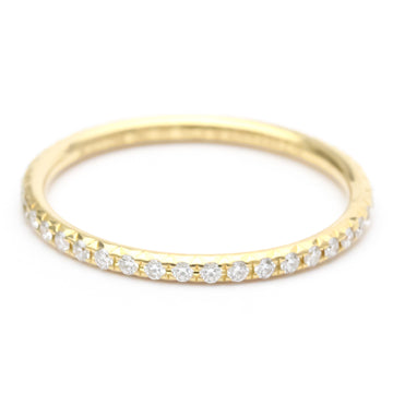 TIFFANYPolished  Metro Full Diamond Ring US 5 18K Gold Band Ring BF554567