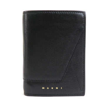MARNI bifold wallet leather black ladies
