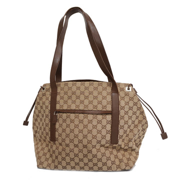 GUCCIAuth  GG Canvas 169946 Women's Leather Tote Bag Beige,Brown