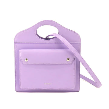 BURBERRY Mini Pocket Bag 2way Hand Shoulder Leather Purple