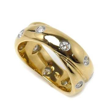 TIFFANY&Co.  K18YG/Pt950 Dots Twist Diamond Ring No. 7 6.2g Women's