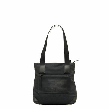 GUCCI GG canvas handbag tote bag 019 0402 black leather ladies