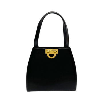 CELINE Vintage Logo Hardware Calf Leather Genuine Handbag Mini Tote Bag Red Upholstery Black