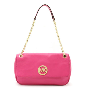 MICHAEL KORS Shoulder Bag Chain Tote Leather Pink