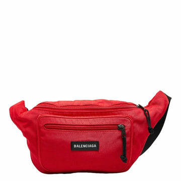 BALENCIAGA Explorer Belt Bag Waist Body Red Black Nylon Men's