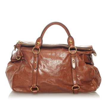 Miu handbag shoulder bag 2WAY brown leather ladies MIUMIU