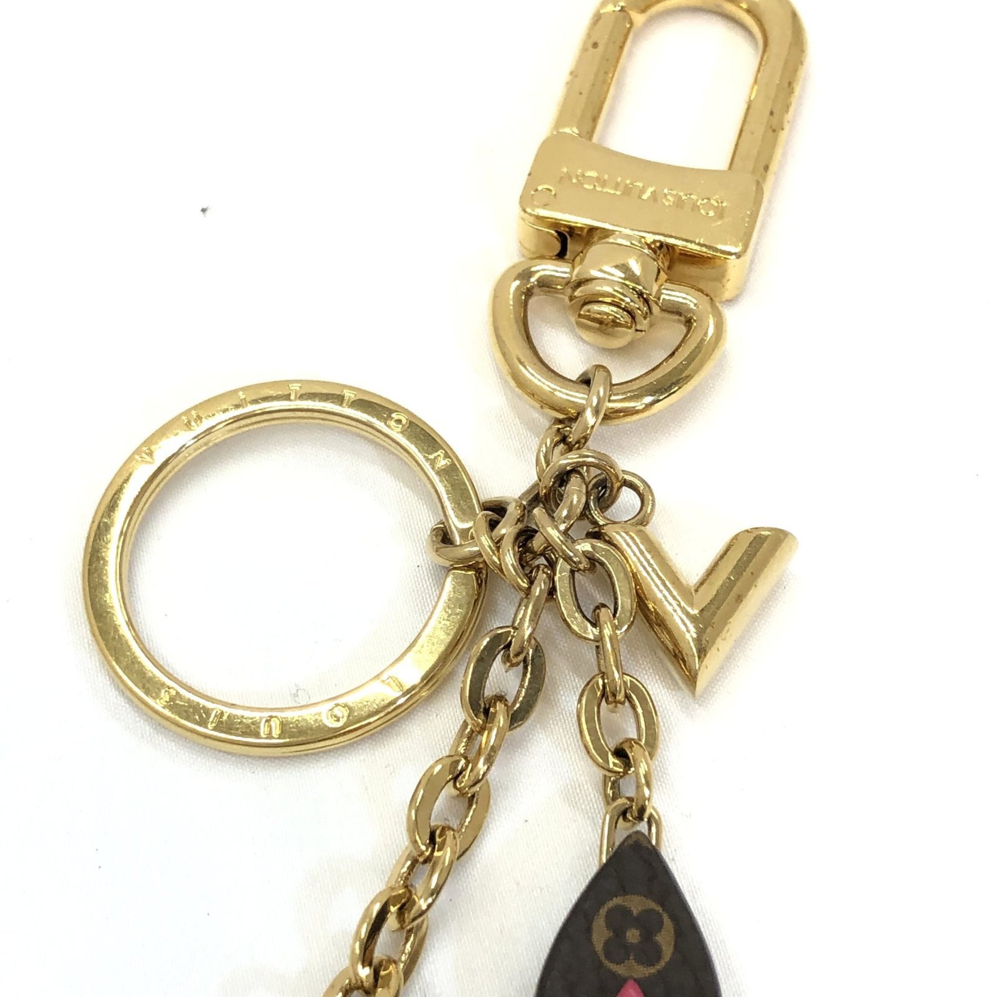 LOUIS VUITTON Louis Vuitton Accessories M63084 Porto Cle Blooming Flower  Monogram Brown Wine Red Gold Metal Fittings V Logo Key Ring Iconic Italy  Bag Charm Holder Leather Women's ITUF8KRXVD30 RLV2271M