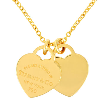 TIFFANY&Co return to double heart tag pendant necklace K18YG