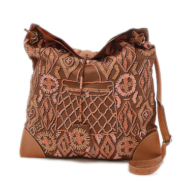 Hermes Silky City PM Amperle Silk Barenia Brown O Engraved Handbag