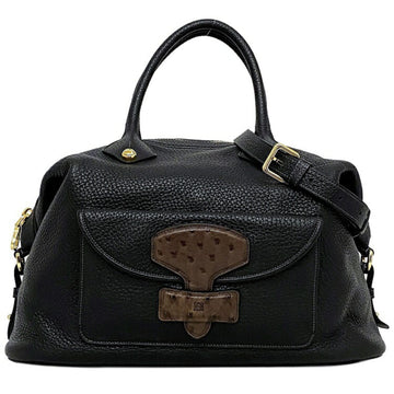 Loewe 2way Mei 36 Black Brown 331.41.D60 Leather LOEWE Tote Bag Shoulder Women's Handbag