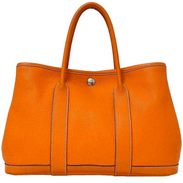 HERMES Garden TPM Orange Tote Bag Leather Negonda M Engraved  Handbag Ladies