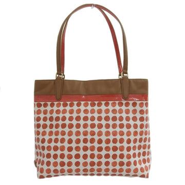 COACH Paint Dot Polka Tote Bag Red White Brown 29432