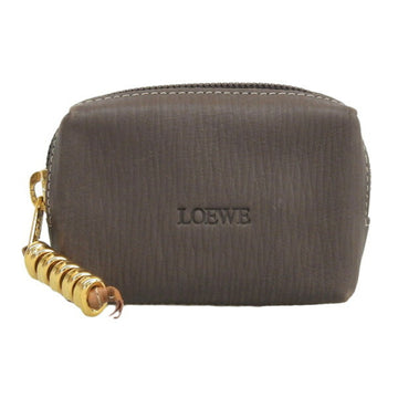 LOEWE Suede Velazquez Coin Case Pouch Brown