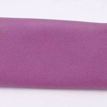 HERMES key case serie leather/metal purple/silver unisex