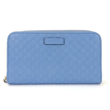 GUCCI Round Long Wallet 449391 sima Micro GG Light Blue Accessories Women's  zip around long wallet leather blue