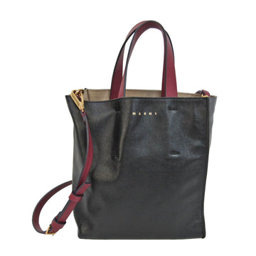 MARNI Museo Soft Mini SHMP0040L0 SHMP0040Q0 P2644 Women's Leather Handbag,Shoulder Bag Black,Gray,Red Color