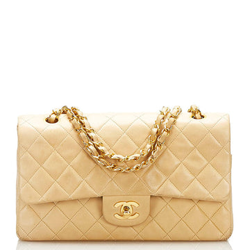 Chanel matelasse 25 double flap coco mark chain shoulder bag beige leather ladies CHANEL