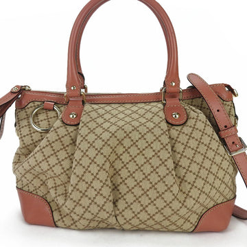 GUCCI handbag shoulder strap 247902 diamante leather canvas orange ladies  hand Shoulder Bag Canvas