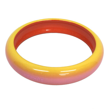 HERMES Bangle Bracelet T3 Lacquerwood Orange Yellow Pink Gradient