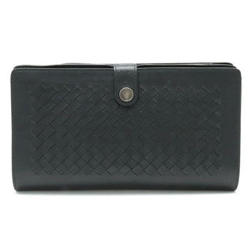 BOTTEGA VENETA Intrecciato Continental Wallet Second Bag Pouch Black 302652