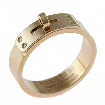 HERMES Kelly Diamond Ring Size 11.5 18K K18 Pink Gold Women's
