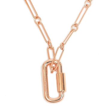 Hermes Curiosity necklace chain long metal pink gold