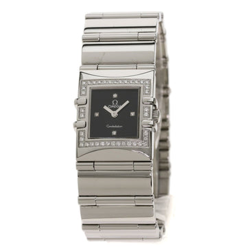 Omega 1528.46 Constellation Carre Diamond Wrist Watch Stainless Steel Ladies